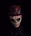 Halloween Top Hat Roses & Skull With Light – Adult One Size