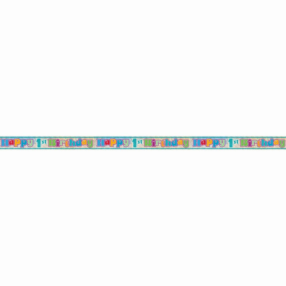 Happy 1st Birthday Prism Banner – 12 ft