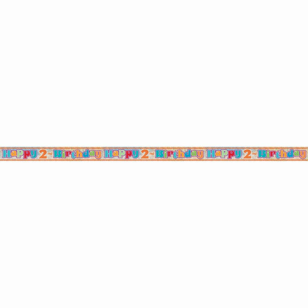 Happy 2nd Birthday Prism Banner – 12 ft