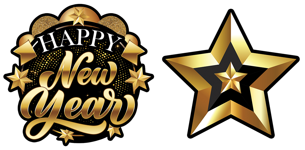 Happy New Year Garland  Banner 300cm (16x16cm)