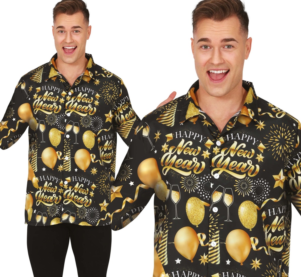 Happy New Year Male Shirt – Adult Size Medium (48-50)