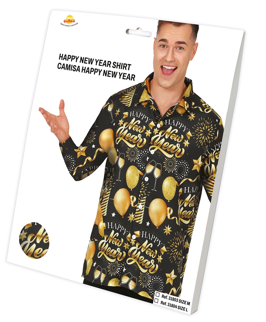 Happy New Year Male Shirt – Adult Size Medium (48-50)