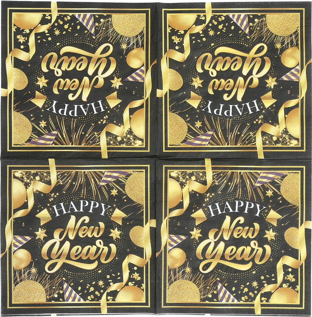 Happy New Year Napkins 16x16cm – 20pcs