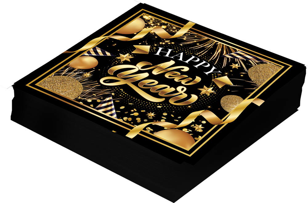 Happy New Year Napkins 16x16cm – 20pcs