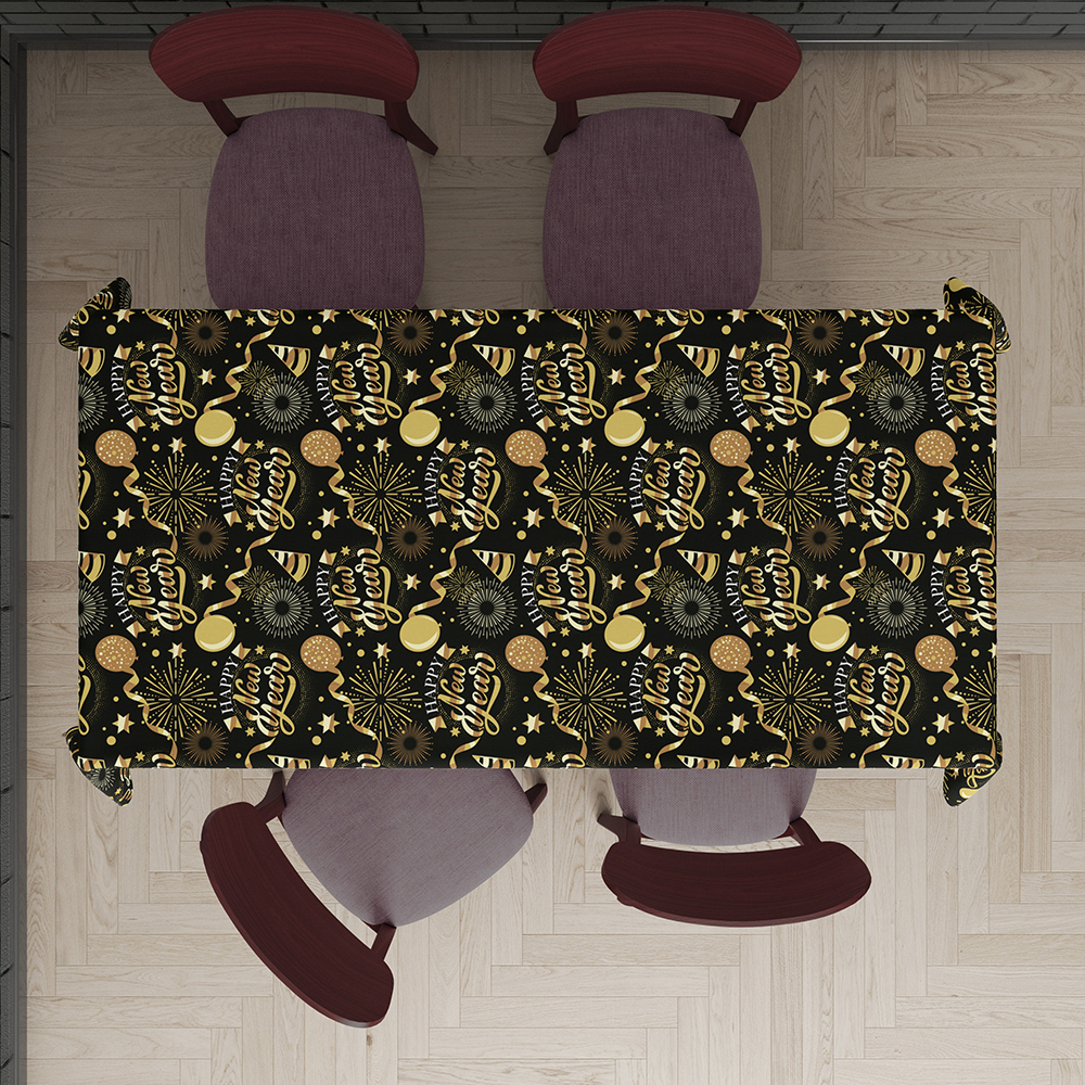 Happy New Year Table Cover 137x274cm