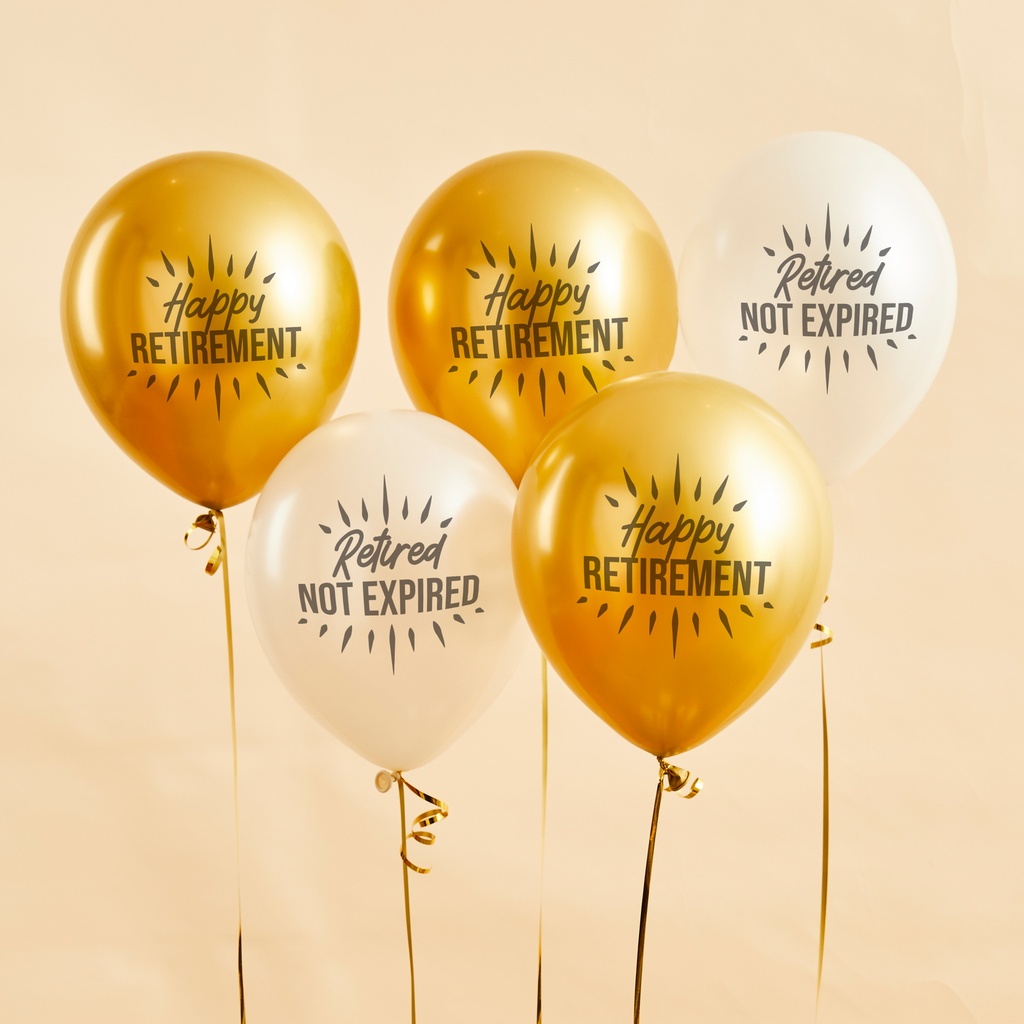 Happy Retirement Latex 12 Balloons 5 Pack