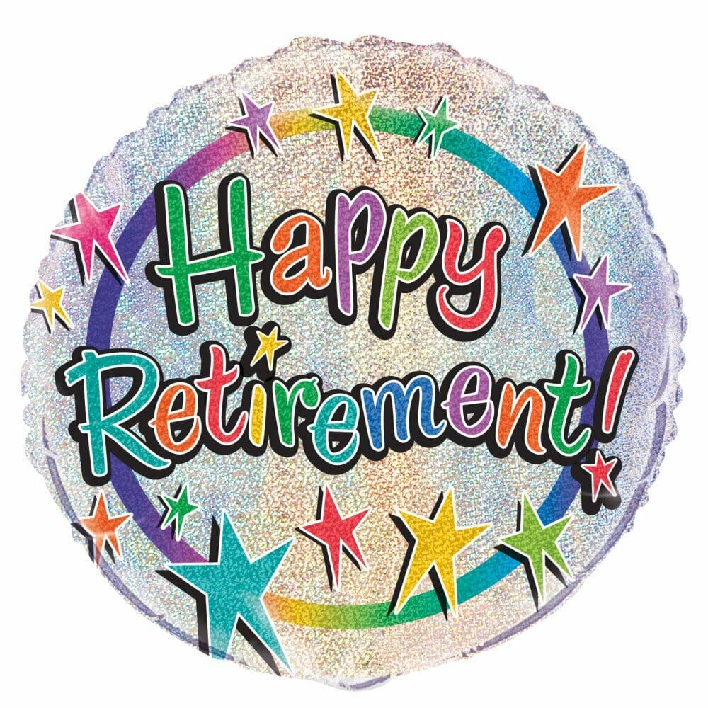 Happy Retirement Prism Round Foil Balloon 18 Inch
