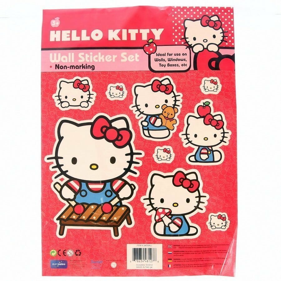 Hello Kitty Wall Sticker Set Non-Marking – 9pcs
