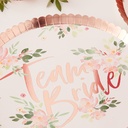 Hen Party Team Bride Floral Plates 24cm – 8pk