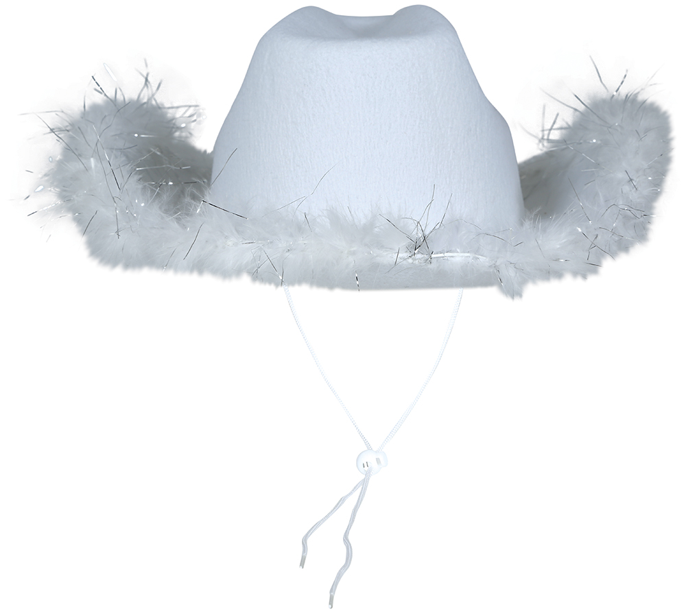 Hens Party Cowboy Hat With Boa – Adult One Size