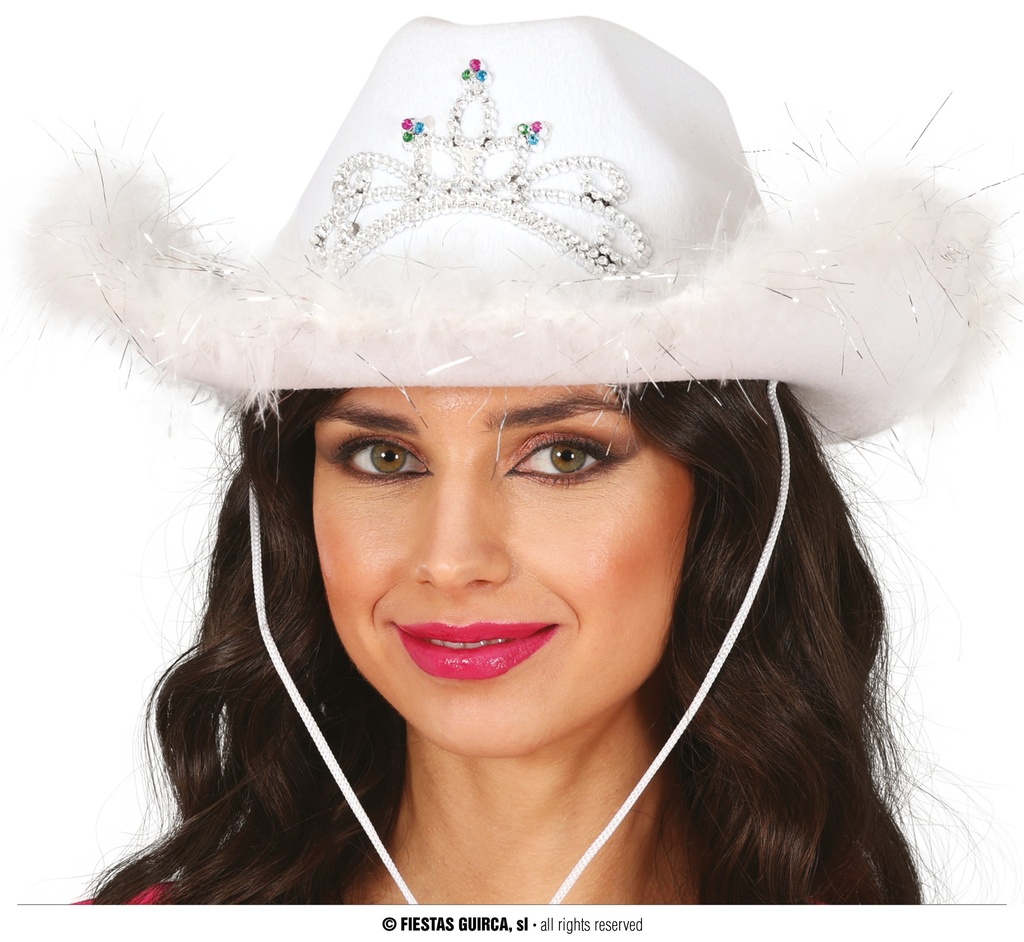 Hens Party Cowboy Hat With Boa – Adult One Size