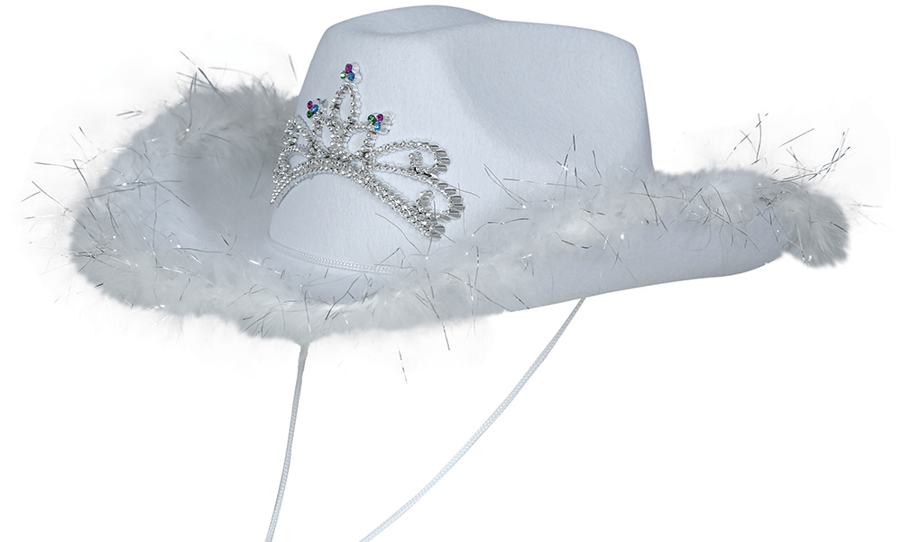 Hens Party Cowboy Hat With Boa – Adult One Size
