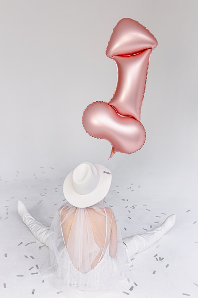 Hens Rose Gold Penis Foil Balloon 55.5x112cm