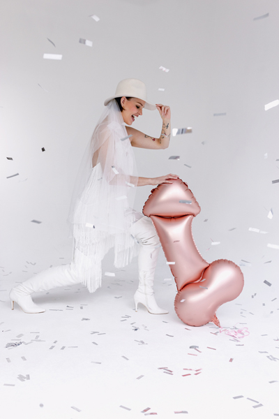 Hens Rose Gold Penis Foil Balloon 55.5x112cm