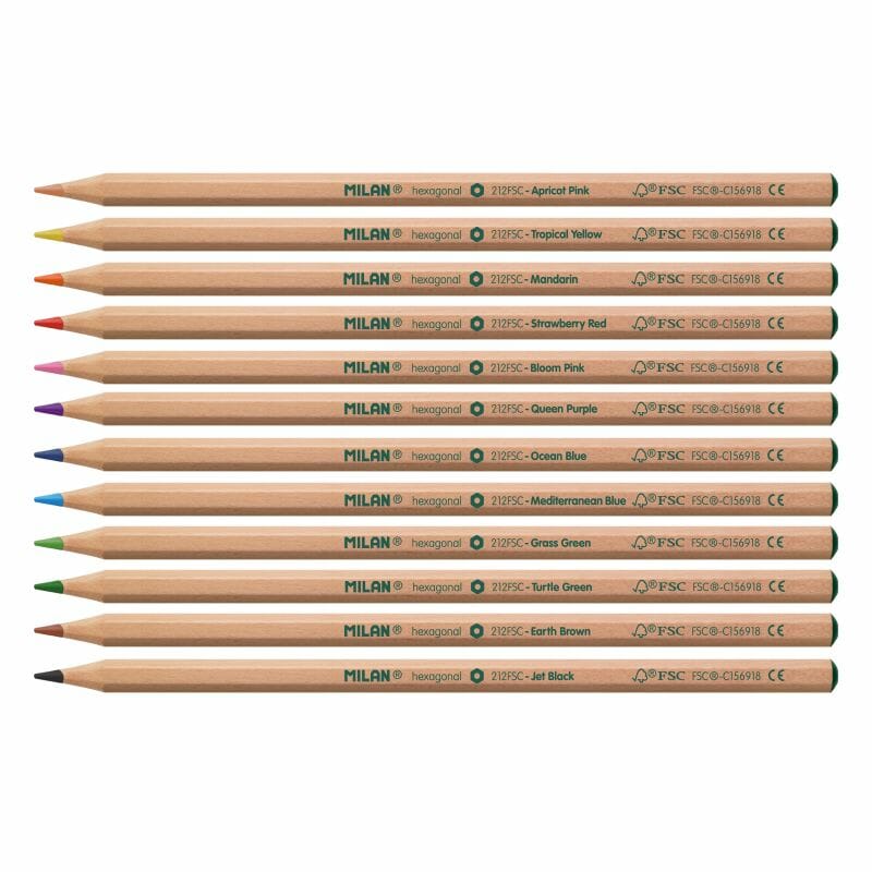 Hexagonal Colour Pencils – 12pk