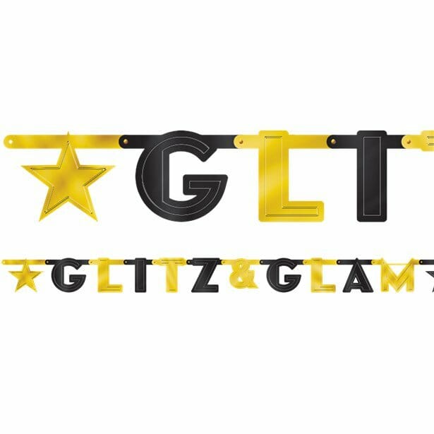 Hollywood Glitz & Glam Large Foil Letter Banner – 210cm