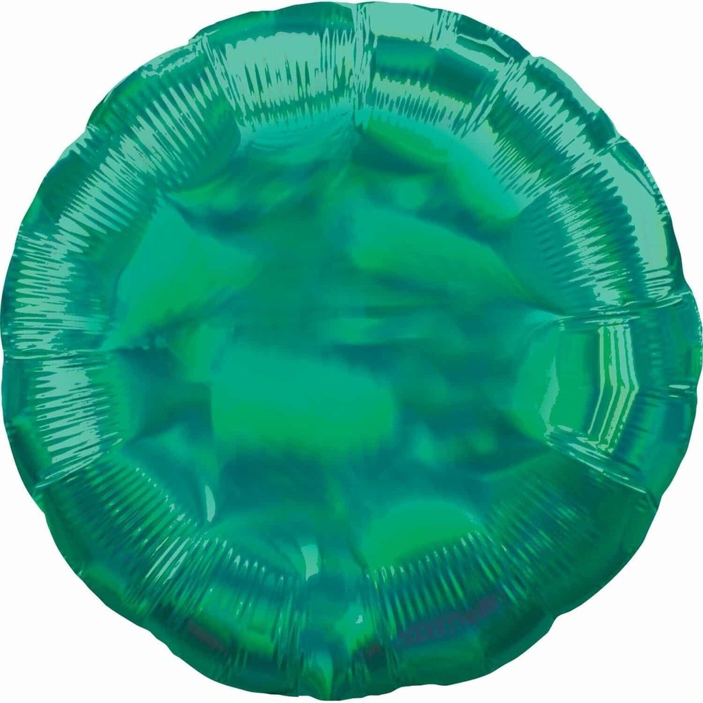 Holographic Iridescent Green Circle Standard Foil Balloon – 18” (43cm)