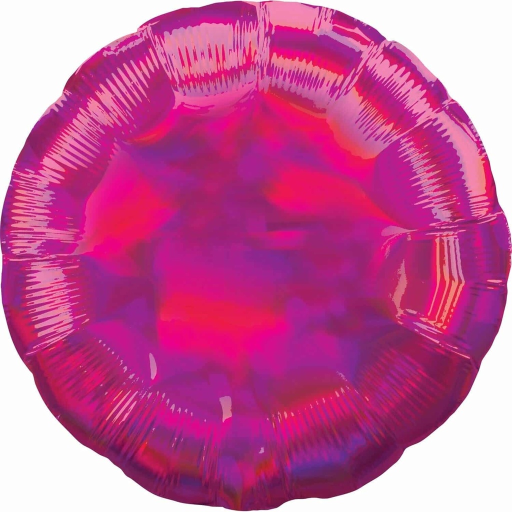 Holographic Iridescent Magenta Circle Standard Foil Balloon – 18” (43cm)