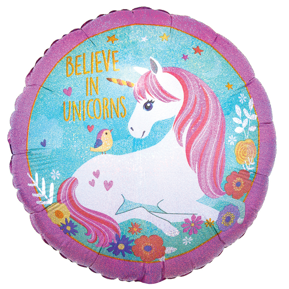 Holographic Magical Unicorn Foil Balloon 18″( 43 cm)