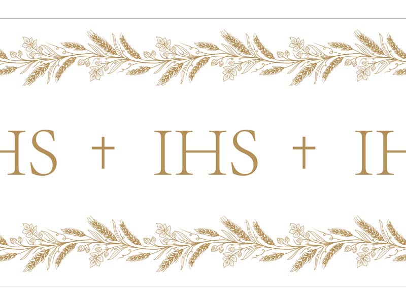 Holy Communion Table Runner IHS, Nonwoven Fabric, 40x500cm