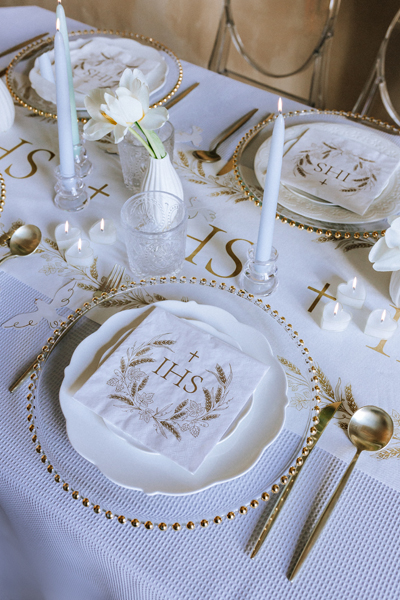 Holy Communion Table Runner IHS, Nonwoven Fabric, 40x500cm