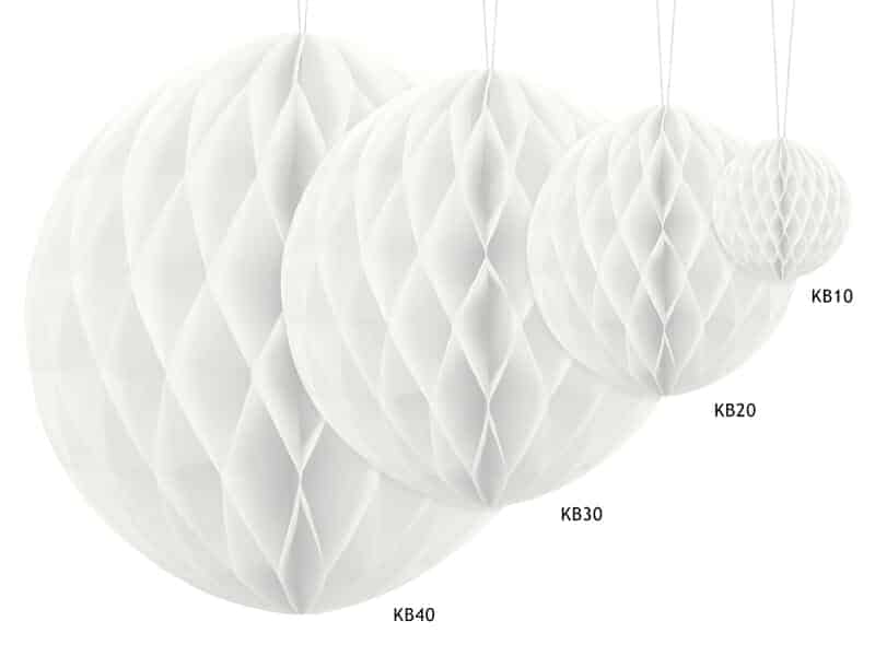 Honeycomb Ball, White, 30cm