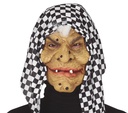Hooded Witch Latex Mask – Adult One Size