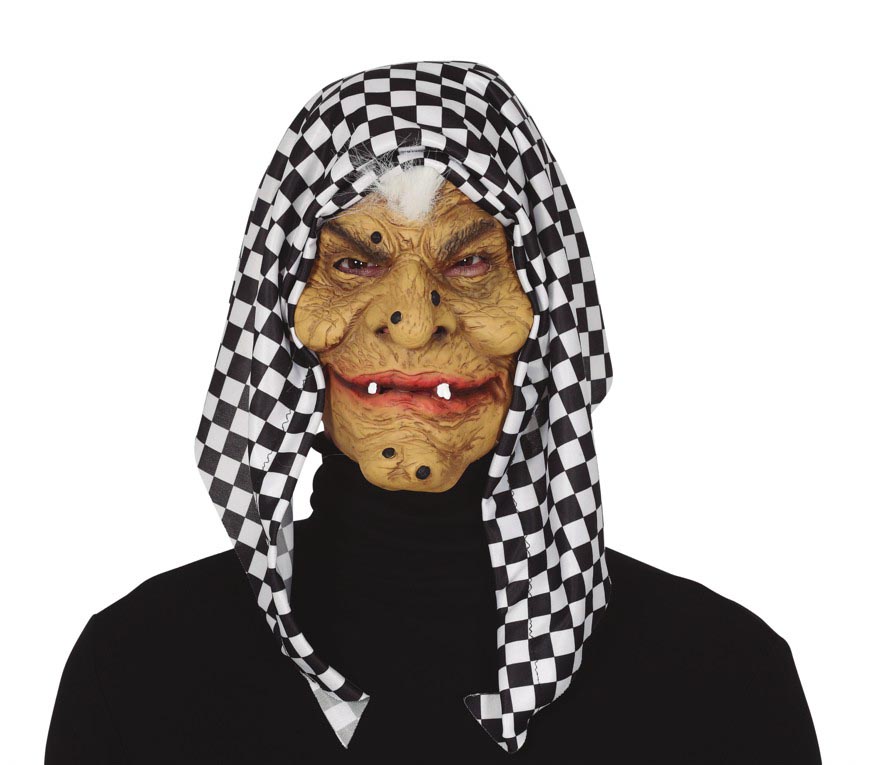 Hooded Witch Latex Mask – Adult One Size