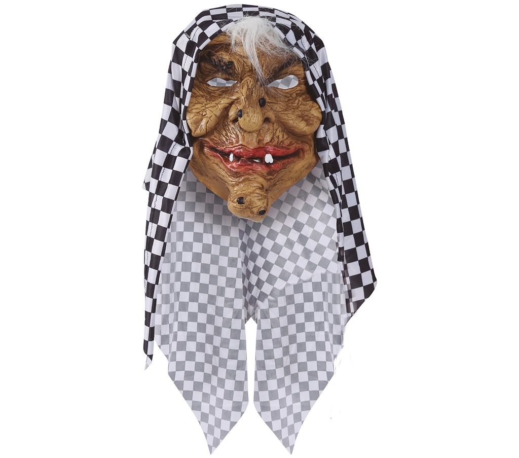 Hooded Witch Latex Mask – Adult One Size