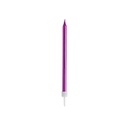 Hot Pink Skinny Candles With Holders 12pk (H)95mm
