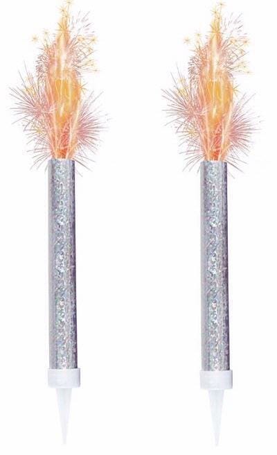 Ice Fountain Candle Unique Silver 12cm – 2pk