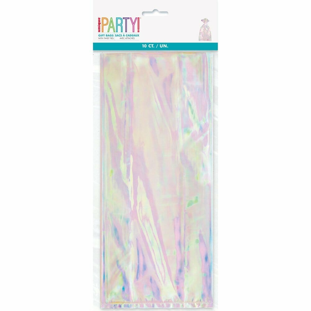 Iridescent Cellophane Bags 5″x11″ – 10pk