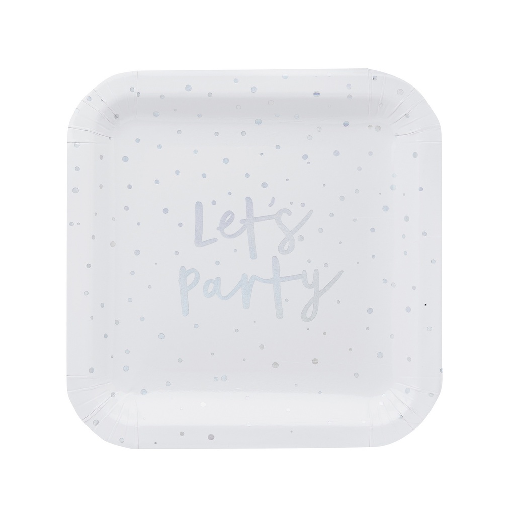 Iridescent Let’s Party Paper Plates 8 pcs