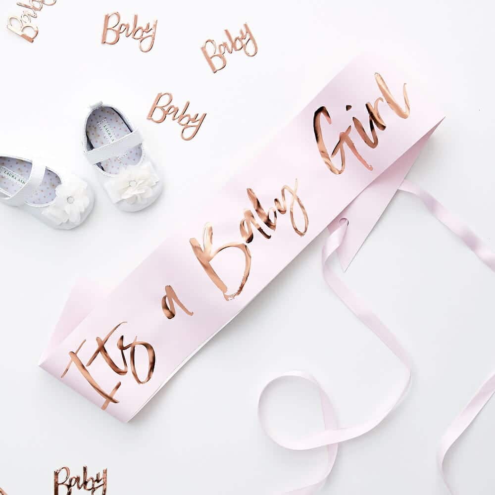 It’s a Baby Girl Pink Baby Shower Sash