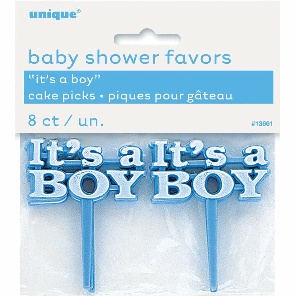 It’s a Boy Blue Cake Picks – 8pk