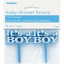 It’s a Boy Blue Cake Picks – 8pk