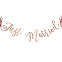 Just Married Rose Gold Glitter Bunting – 1.5m