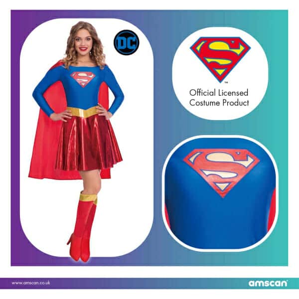 Licensed DC Classic Supergirl – Adult Size Medium / Large