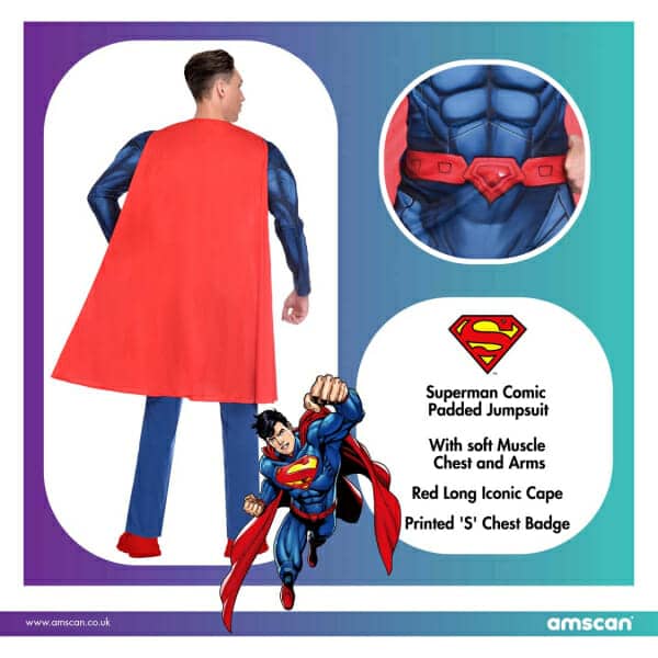 Licensed DC Classic Superman – Adult Size Large