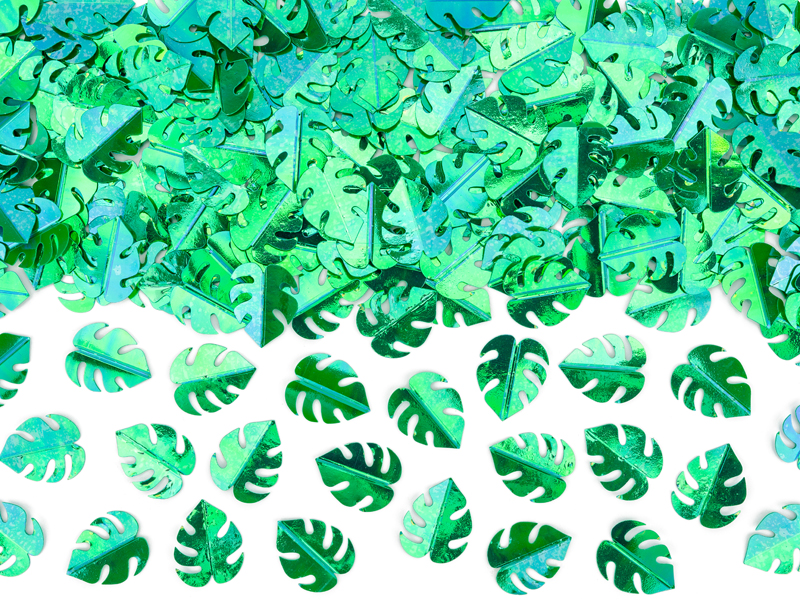 Metallic Confetti Leafs, Green, 15G