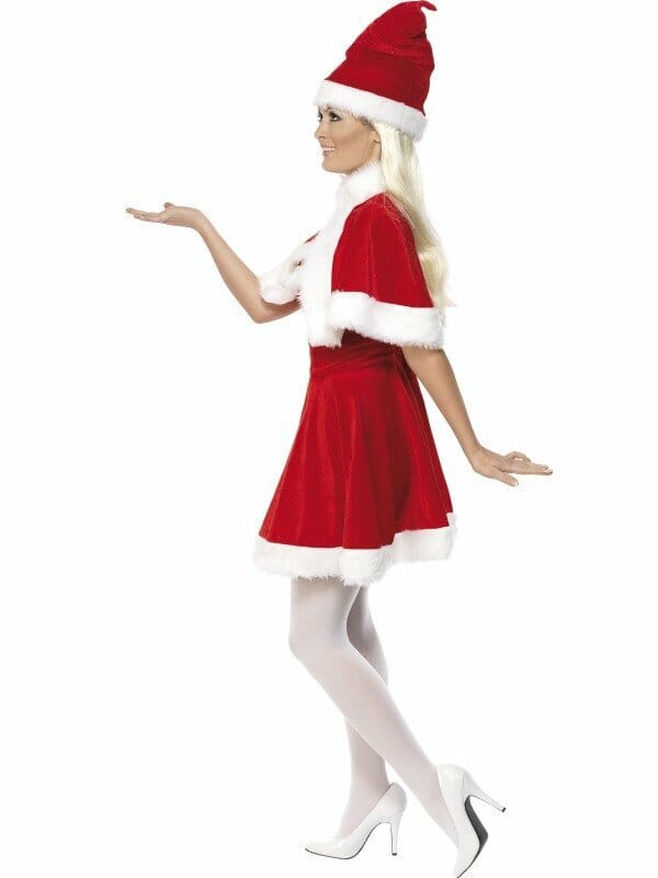 Miss Santa Costume With Cape – Adult Size Medium