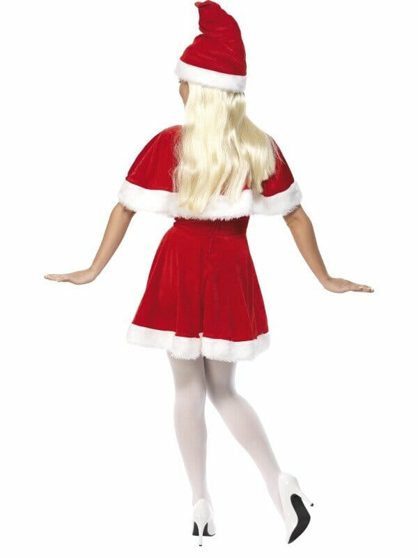 Miss Santa Costume With Cape – Adult Size Medium
