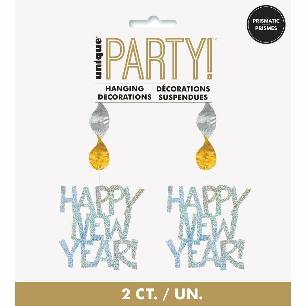 New Year’s Stars Prism Hanging Decorations – 30 Inch – 2pk