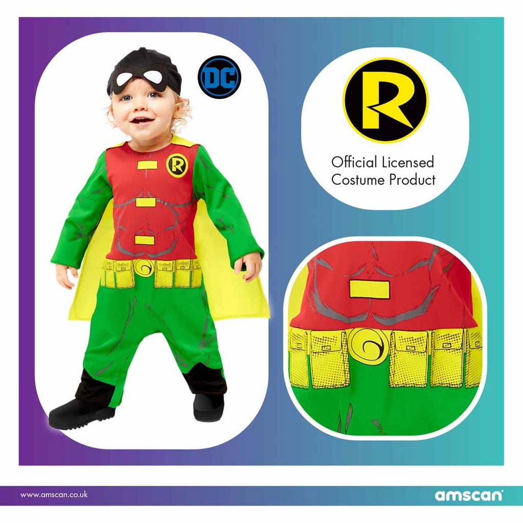 Official Licensed DC Robin Costume – Age 2 to 3 Years