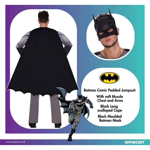 Official Licensed Muscle Chest Batman Classic – Adult Size Large