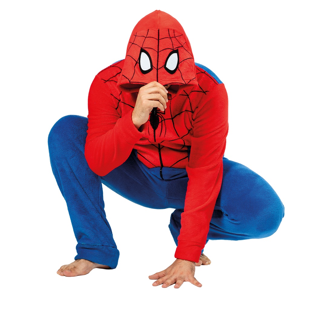 Official Licensed Onesie Spiderman Costume – Adult Size Medium