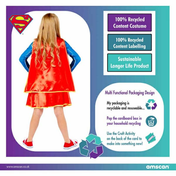 Official Licensed Sustainable Supergirl – Age 4 to 6 Years