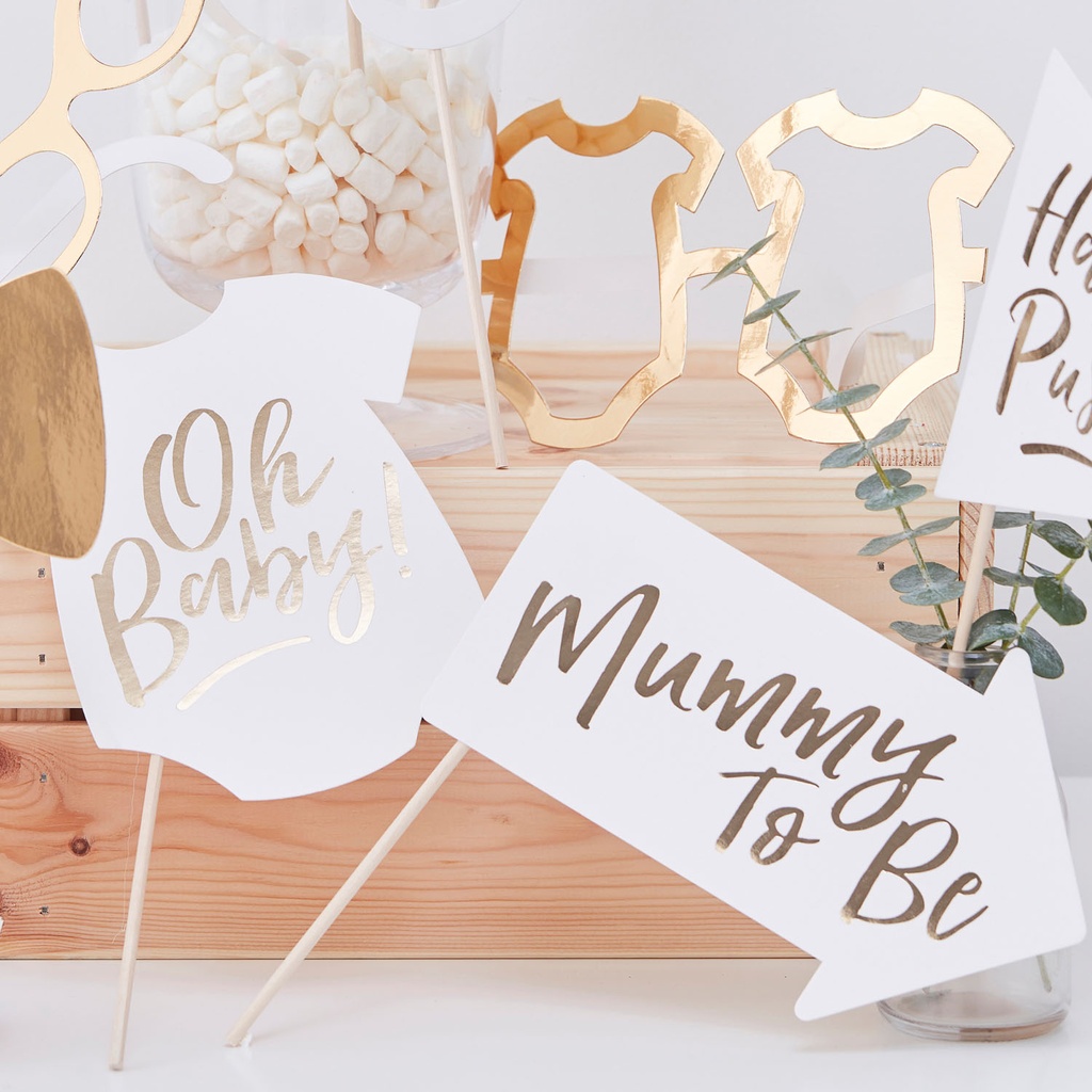 Oh Baby! Baby Shower Photo Booth Props – 10pk