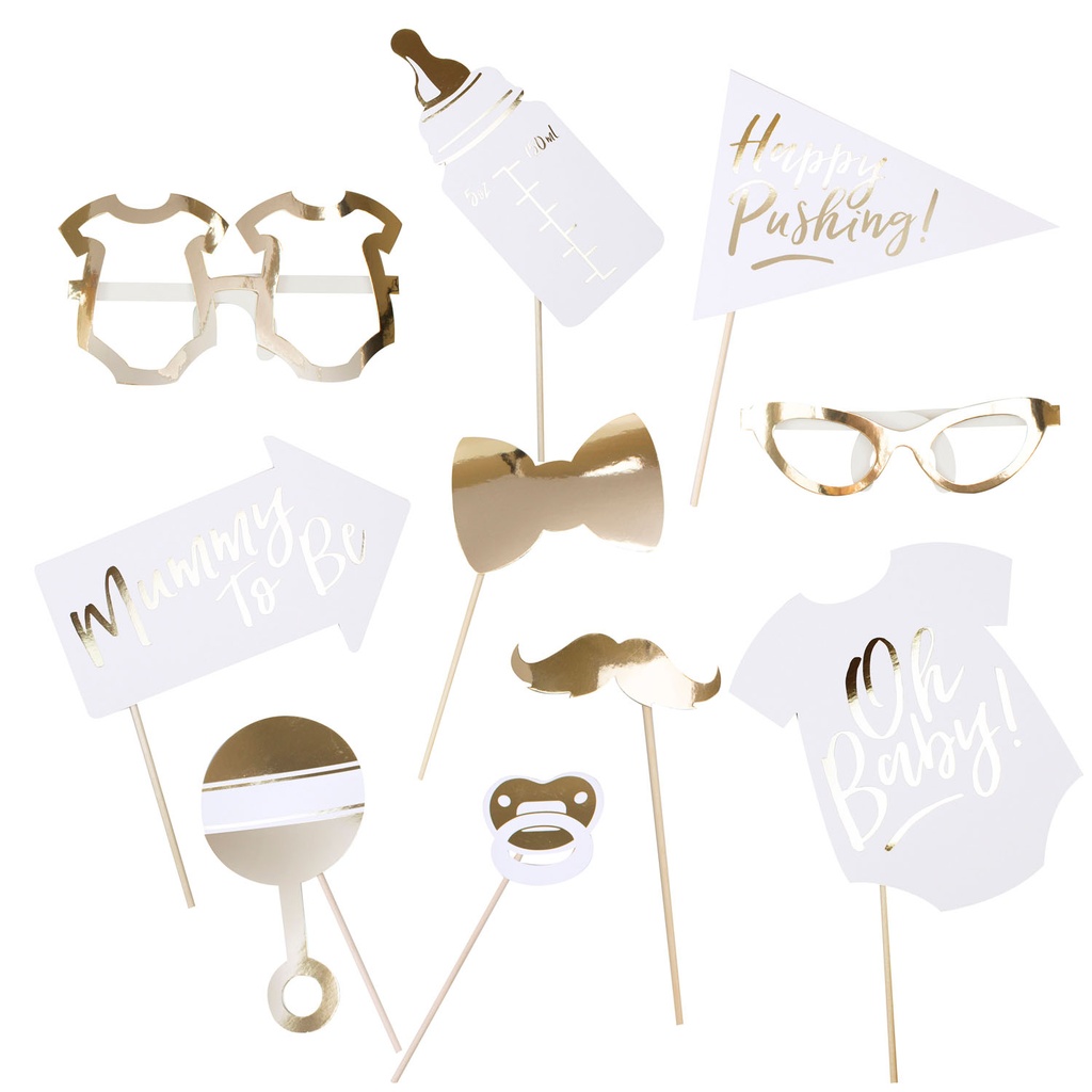 Oh Baby! Baby Shower Photo Booth Props – 10pk