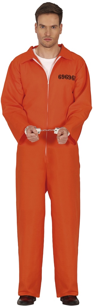 Orange Convict Prisoner Man Costume – Adult Size Large